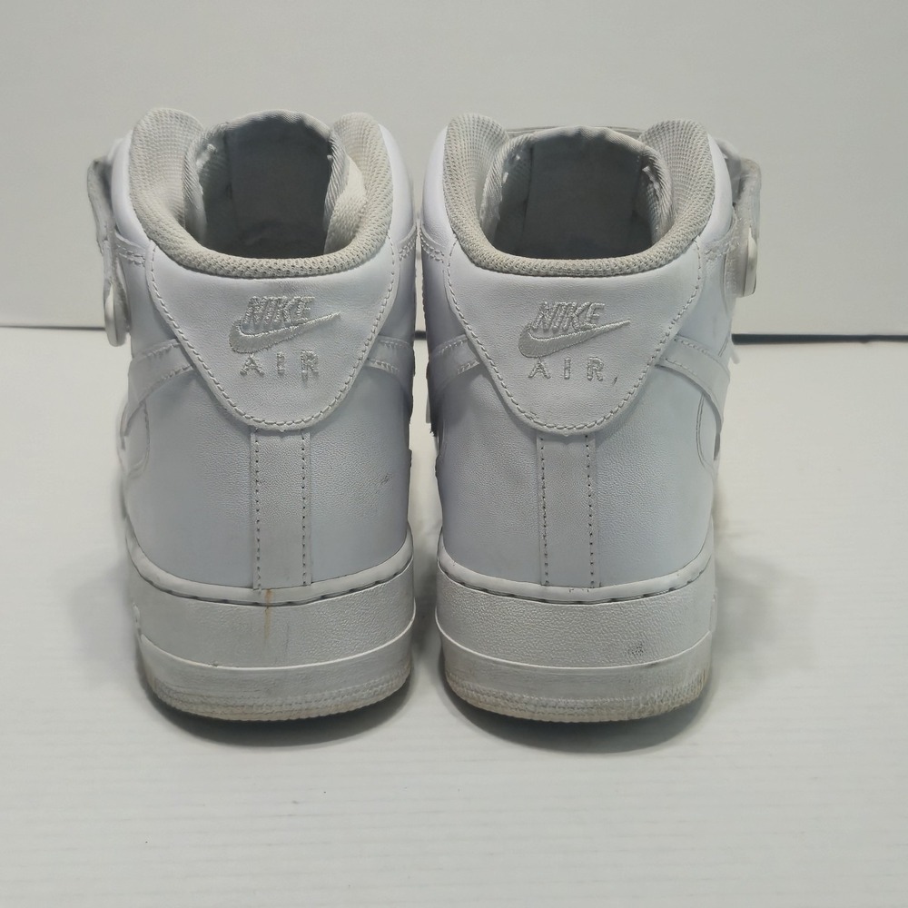 Nike Air Force 1 Mid '07 Leather Sneakers Triple White Size 13 CW2289-111 - Picture 5 of 9